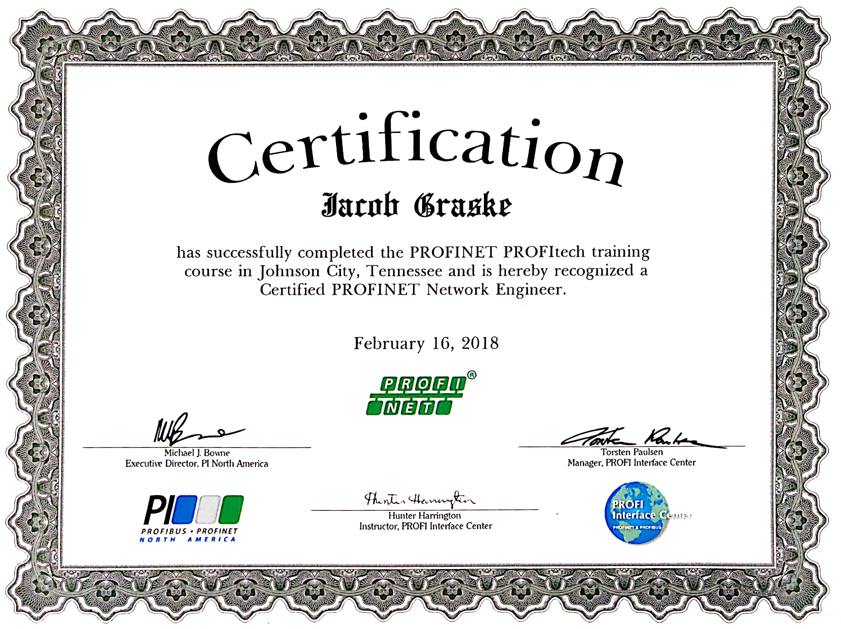 Certified PROFINET Network Engineer